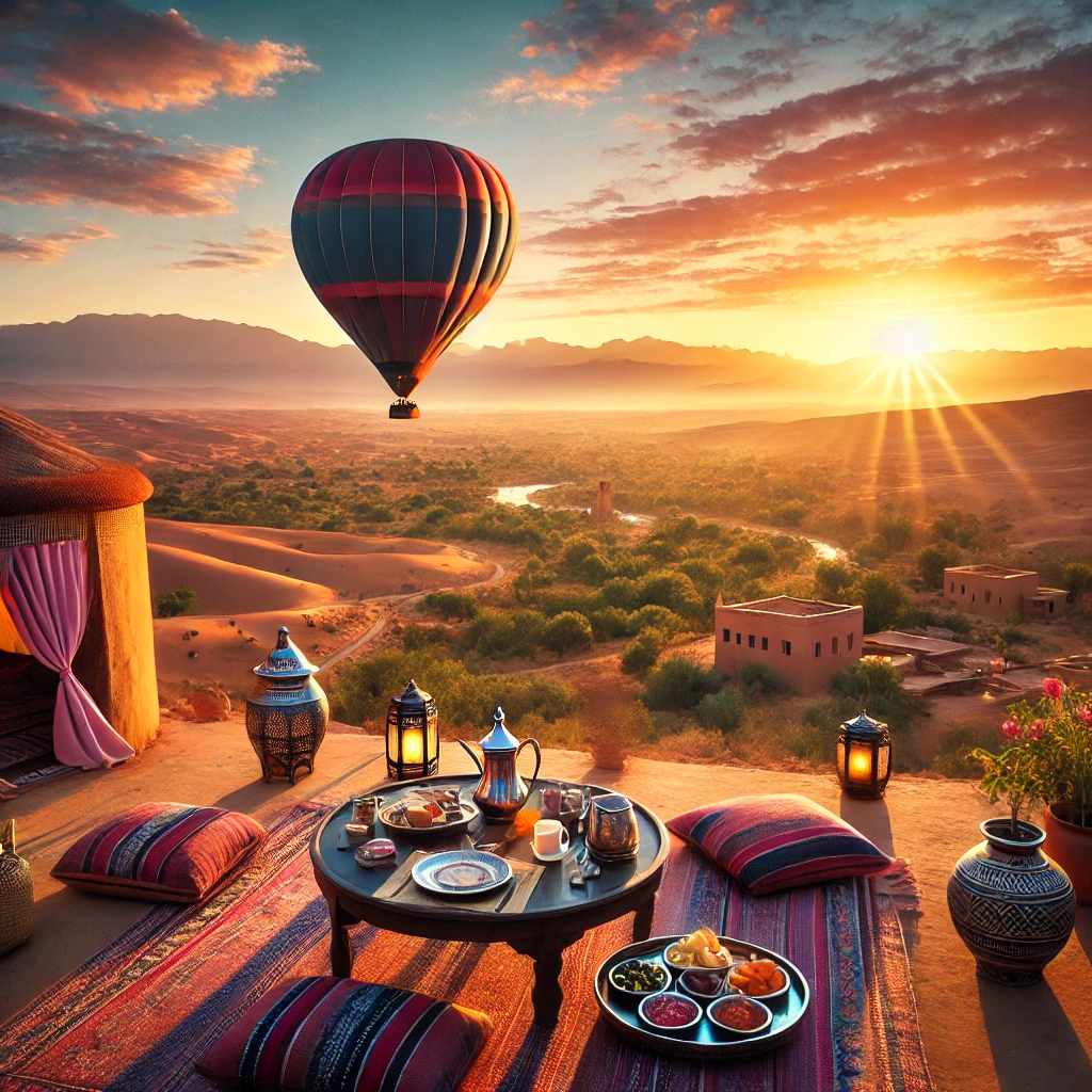 Circuit en Montgolfière au lever du soleil avec Petit-Déjeuner Berbère